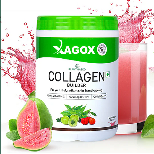 Xagox® Vegan Collagen With Biotin & Vitamin C | Clinically Proven CollabZen for Skin Radiance & Hydration - Guava glow, 200 g