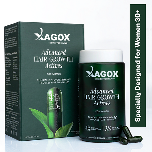 Xagox® Advanced Hair Growth Actives | Anti-Thinning Hair Formula for Women - 90 Capsules