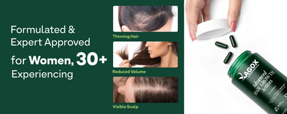 Xagox® Advanced Hair Growth Actives | Anti-Thinning Hair Formula for Women - 90 Capsules